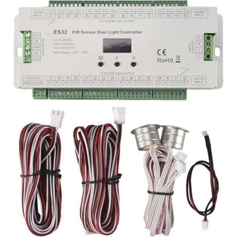 Capteur Infrarouge PIR 32CH ES32 Détecteur de Mouvement Interrupteur Automatique pour Éclairage Escalier Monocouleur (1/4)