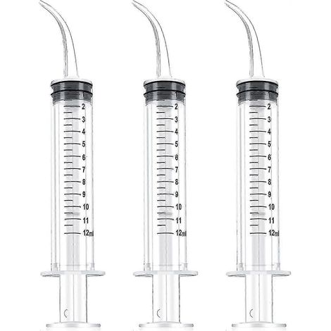 Seringue dentaire 12 ml graduée à embout courbé (lot de 3) (1/5)
