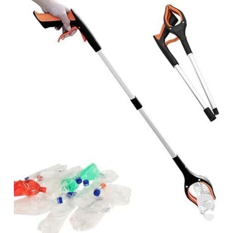 Outils de Ramassage, 83cm Pince Ramasse Objet Pliable, pour Ramasser sans Se Baisser, Ramasseur Déchets avec Poignées Magnétiques Seniors Handicapés Orange - (1/5)