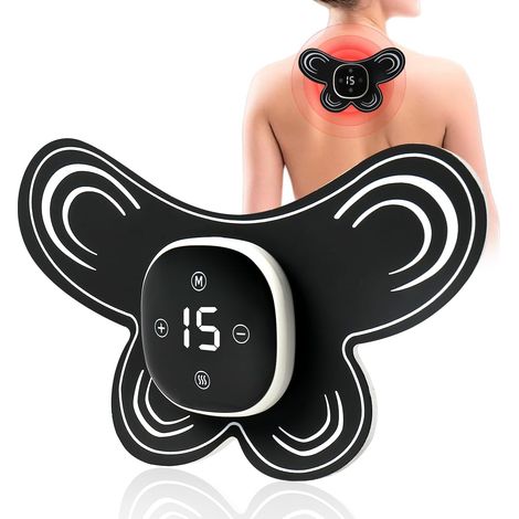 Électrostimulateur Anti Douleur TENS Sans Fil,EMS Électrique Masseur d'épaule Cervical,6 Modes et 15 Forces Mini Masseur,pour Cou,Dos,Jambe,Genou et Muscles,un Soulagement Ciblé de la Intérieur (1/5)