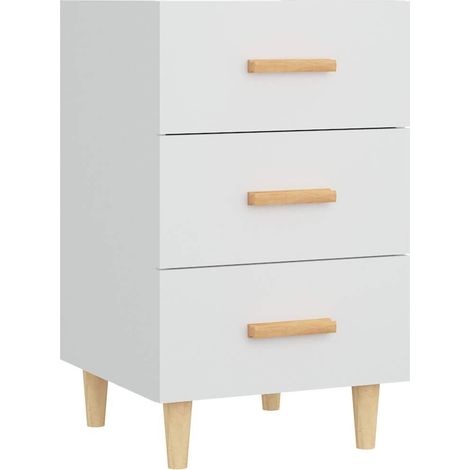 Maison Exclusive - Nachttisch Weiß 40x40x66 cm Holzwerkstoff (1/5)