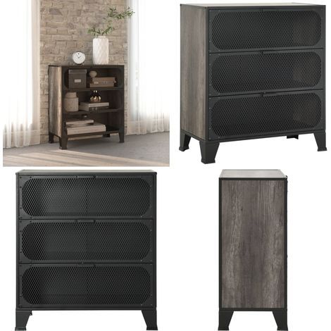 Armoire de rangement Gris 72x36x82 cm Métal et MDF - Meuble De Rangement - Armoire De Rangement - Armoire Métallique - Meuble Industriel - Rangement Salle De Séjour - Home & Living (1/5)