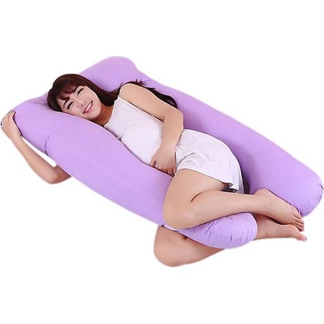 Nouvelle maternité grossesse petit ami bras corps taie d'oreiller de couchage couvre U sommeil forme housse de coussin violet (1/4)