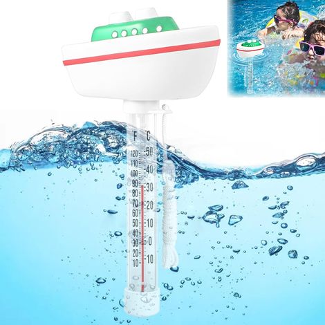 Thermomètre de piscine flottant, facile à lire la nuit, pour piscine intérieure et extérieure, aquariums, étangs à poissons (yacht blanc) (1/5)