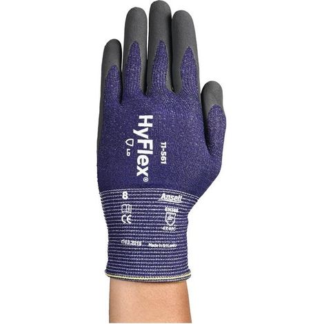 ANSELL Schnittschutzhandschuhe HyFlex® 11-561 Größe 10 grau/blauEN 388 PSA-Kategorie II 12 Paar (1/4)