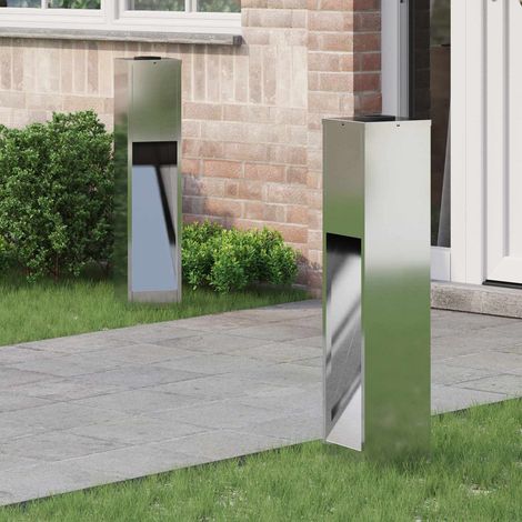 Solar LED Wegeleuchte 2 pcs Silber Galvanisiert