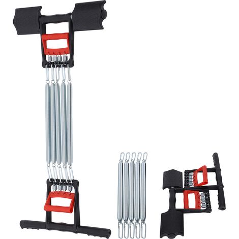 Extenseur de poitrine d'exercice de muscle de bras de ressort 3 en 1 avec l'équipement de forme physique de 5 ressorts (1/5)