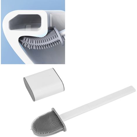 Ensemble de brosses de toilette carrées à manche détachable et anti-fuites, brosse de nettoyage pour toilettes, blanc lunaire. (1/5)