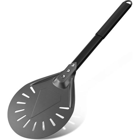 7 Pouces Pelle à Pizza Tournante Perforée en Aluminium Anodisé Dur avec Poignée Antidérapante Résistante à la Chaleur, Pizza Paddle pour Pain de Pizzas Maison (1/5)
