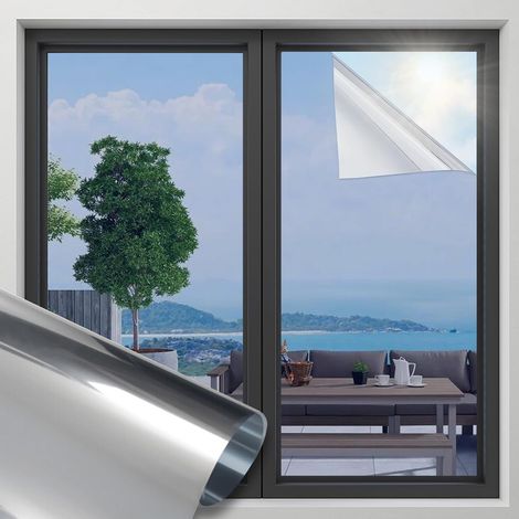 Einweg-Sichtschutzfolie, wärmeisolierend, reflektierend, geeignet für Wohn- und Büroräume, 50 cm x 300 cm, (grau) (1/5)