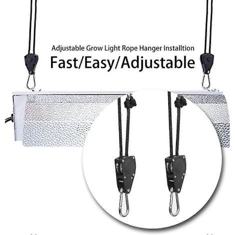 Lot de 2 poulies de suspension réglables pour lampe de culture horticole, ventilateur de tente, lampe de culture pour plantes, poulie de levage multifonction (1/5)