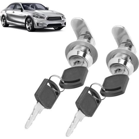 2 pièces Serrures à Cylindre Sécurisées Anticorrosion avec 4 Clés pour Boîte à Outils et Tiroir