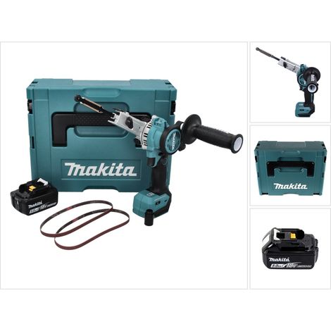 Lima de cinta sin cable Makita DBS 180 T1J 18 V 9 x 533 mm sin escobillas + 1x batería recargable 5,0 Ah + Makpac - sin cargador