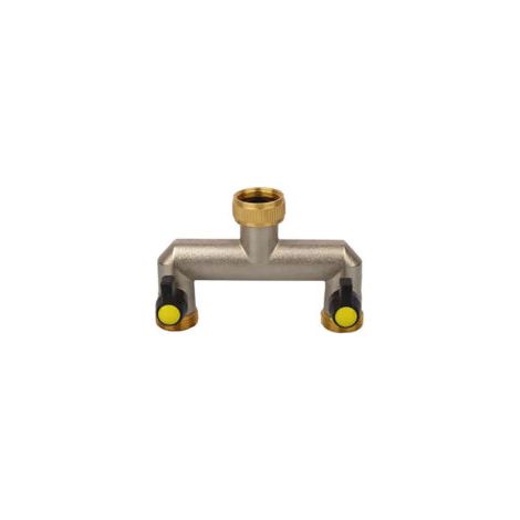 Distributeur d'eau à deux voies, robinet à boisseau sphérique de dérivation de robinet de 3/4 pouce pour robinet, jardin - Crezuo