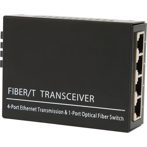 Convertisseur de média fibre optique Tx1310nm, fibre monomode, émetteur-récepteur fibre optique 100 Mbps, portée jusqu'à 25 km, port RJ45, prise britannique 100-240 V (1/5)