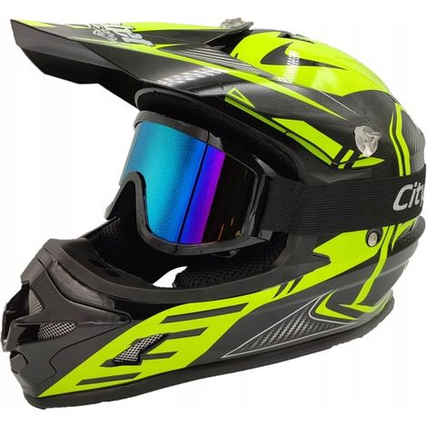 CASCO ENDURO CROSS PER MOTO DA CROSS QUAD LEGGERO IN REGALO OCCHIALI L