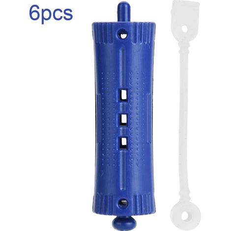 Lot de 6 Bigoudis Ondulation Chaleur Perme Tige de Bouclage Pinces Coiffure Outil avec Élastique Taille 3 (1/5)
