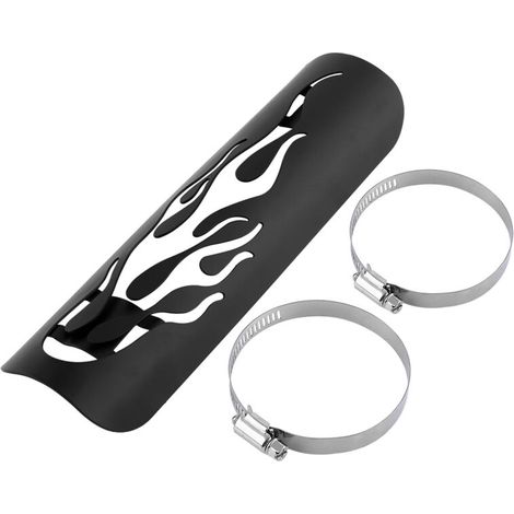 Bouclier d'isolation thermique pour tuyau d'échappement de moto, silencieux, couvercle de protection chauffant, noir (1/5)