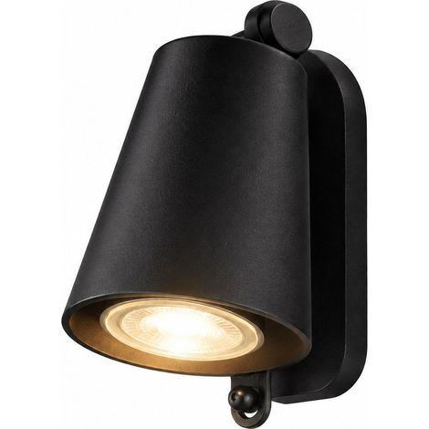 Aplique de pared estilo industrial vintage con forma de herradura, lámpara de exterior hecha a mano para entrada y jardín (luz cálida). (1/4)