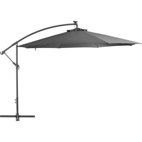 Parasol en porte-à-feux et poteau métallique 350cm Anthracite (1/5)