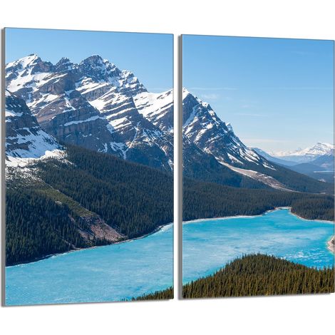 Plaque de protection en verre pour le poêle 2x30x52 Montagnes (1/5)