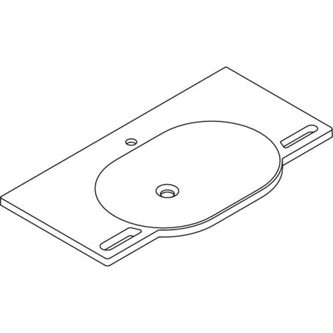 Lavabo 1000x550mm blanc alpin, sans trop-plein, 1 trou percé (1/5)