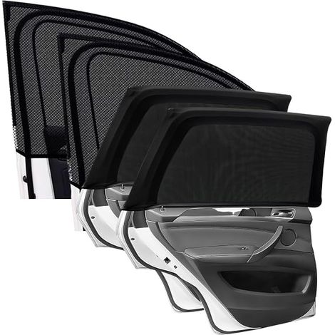 (Avant + Arrière)4 Pièces Pare Soleil Voiture Bébé,Filet Anti-Insectes écran Fenêtre,Bloquer Les Rayons UV et Protection de la Vie Privée, Accessoires Auto,Portable Pare Soleil Voiture Arriere (1/5)