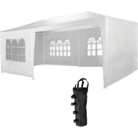 MaxxGarden Gazebo 3x6 – Tenda per Feste – Gazebo da Campeggio – Gazebo da Giardino con Pareti Laterali – Gazebo 3x3 Pieghevole Impermeabile per Giardino e Spiaggia – Colore Bianco (1/5)