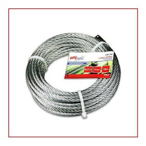 CABLE ACERO SIRGA 6X7+1 - 5MM ACERO GALVANIZADO - BRINOX
