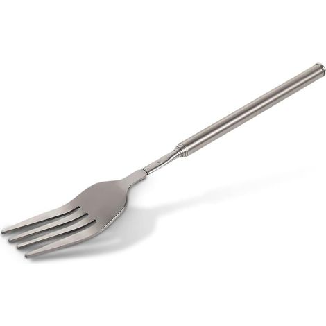 Fourchette de table en acier inoxydable, longue fourchette télescopique pour barbecue, dîner et dessert