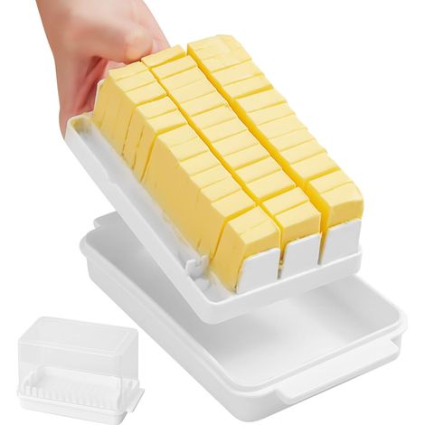 Découpe Beurre Boîte Hermétique de Stockage pour Fromage au Réfrigérateur,Conteneur de Découpe Amovible Grande Capacité, Accessoire de Cuisine pour Trancher le Fromage (1/5)