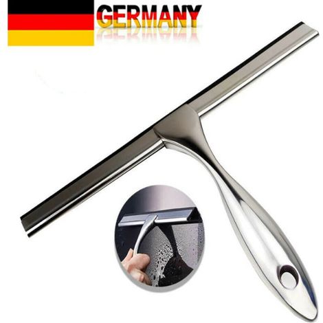 Nouveau grattoir de douche chromé en acier inoxydable, racleur de vitre, racleur de fenêtre + 1 x raccord (1/5)