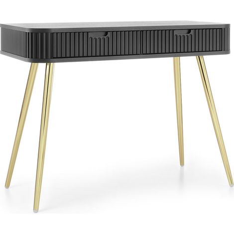 Coiffeuse : Noir, pieds or, 103 x 80 x 49 cm (1/3)