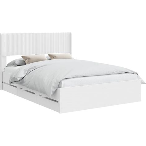 Estructura de cama con almacenamiento y cabecero Blanco vidaXL (1/5)