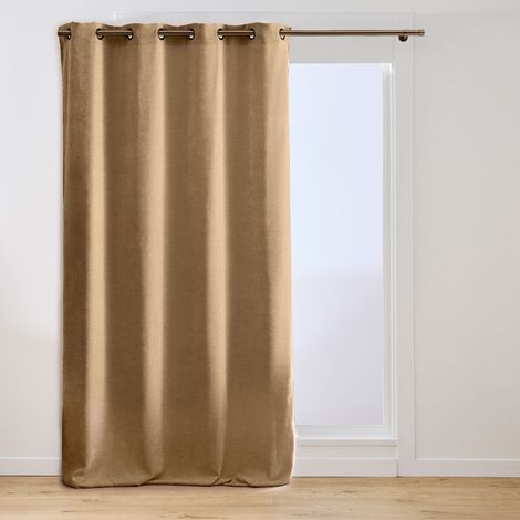 Rideau en Velours Chenille "Cosi" 140x260cm Noisette (1/5)