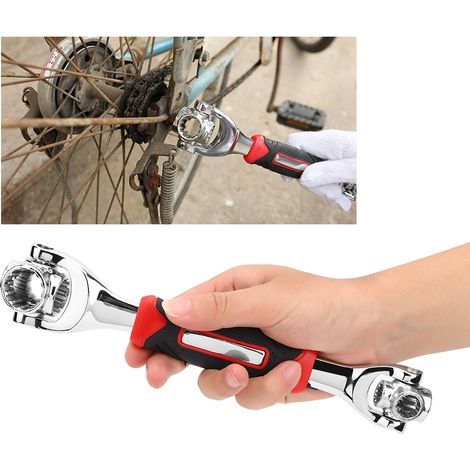 Clé à douille 8 en 1 non magnétique, clé à os double embout rotative en acier à haute teneur en carbone pour 8-19 (1/5)