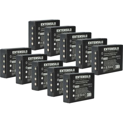 EXTENSILO 10x batteria compatibile con HBC Micron 6, 4 Radiocomando Industriale, Telecomando (2500mAh, 6V, NiMH) - Nero