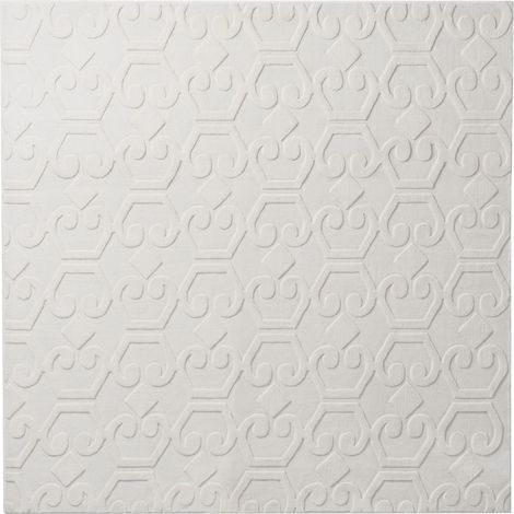 Area Rug Off-White Fabric 160 x 160 cm Jacquard Square Shape Accent Rug GANNETT (1/5)