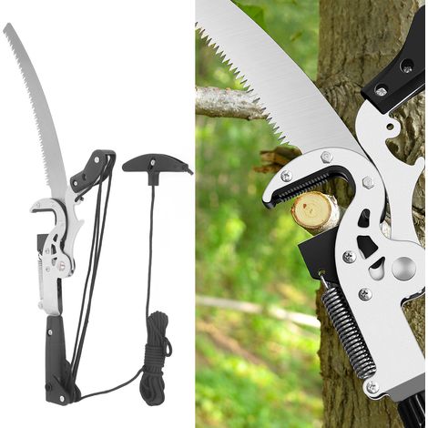 scie à élaguer et à scier les arbres de jardin, perche d'extension, sécateur, scie d'élagage en hauteur (1/5)
