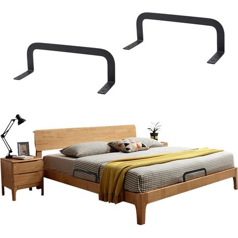 Fixateur de matelas 2 pièces – Maintien antidérapant avec séparateur – Compatible lits fixes, tatamis et poignées de lit suspendu – Noir (1/4)