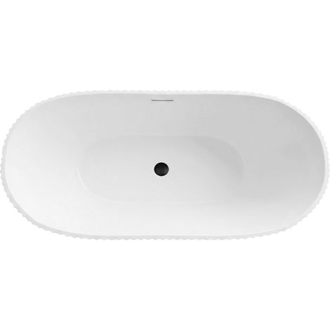 Vasca Bagno Da Terra Rea Atena 170 White With Black Plug Cap
