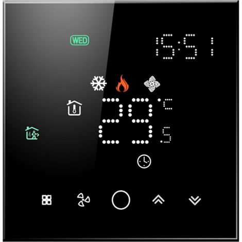 Termostato WiFi Beca BAC-003ELW Fan Coil Nero (1/2)