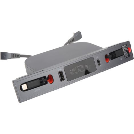 Station de charge USB Tesla Model 3/Y 2021-2023, Hub 27W avec 2 câbles, charge rapide pour console centrale, remplacement compatible (1/5)