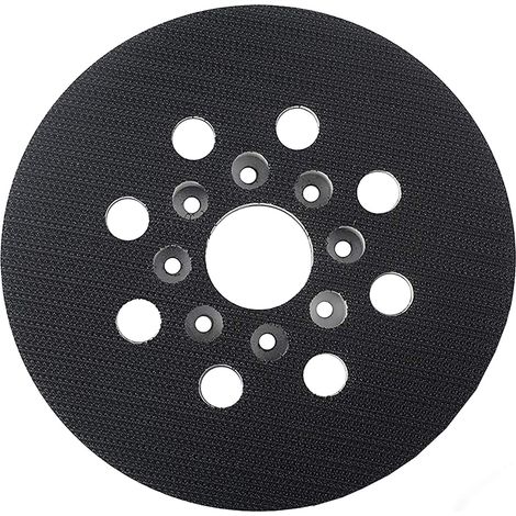 Plateau de ponçage 125 mm compatible avec Bosch GEX 1251 AE, PEX 220 A/AE, Skil 7402/7490 Disque à poncer 8 trous avec fixation velcro et aspiration, jusqu’à 14 000 tr/min (1/5)