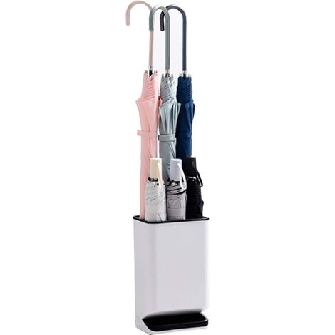 Porte-Parapluie Noir pour la Maison, Seau à Parapluie sur Pied pouvant contenir des parapluies Longs et Courts, Support de Rangement Multifonctionnel pour parapluies 18 x 12,8 x 29,5cm (1/5)