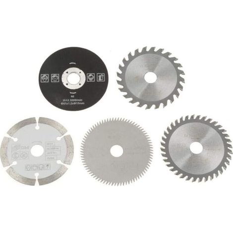 Lame de scie circulaire carbure 85mm – Diamètre intérieur 15mm – Lot de 5 pièces pour coupe marbre – Résistance à l'abrasion (1/5)