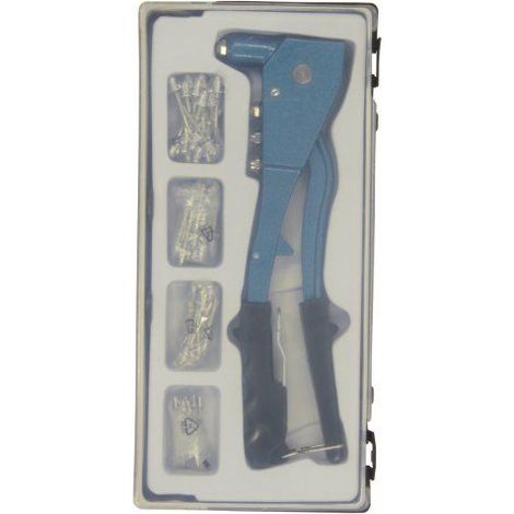 Jeu de pince a riveter - MEISTER - CP195270 - Inclus 100 rivets en aluminium - Boîte plastique avec couvercle transparent (1/3)