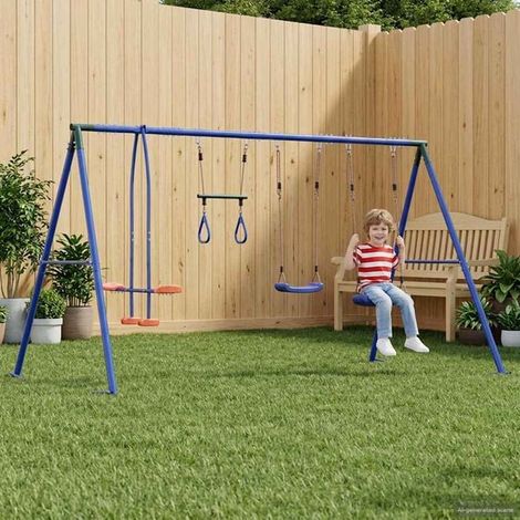 Balançoire enfant : Ensemble de balançoire d'extérieur avec balançoires et échelle jeu extérieur enfant, aire de jeu jardin, balançoire enfant , pour jardin, usage domestique , enfant 3-8 ans (1/5)