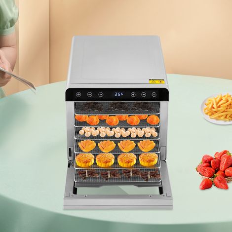 Deshidratador de alimentos de 6 bandejas, secador de acero inoxidable 700W (1/5)