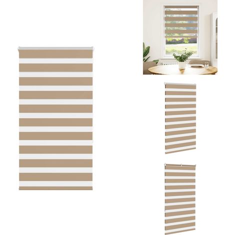 Zebrarollo Sandbraun 80x150 cm Stoffbreite 75,9 cm Polyester - Zebra-Jalousie - Zebra-Jalousien - Zebra-Rollo - Doppelrollo (1/5)